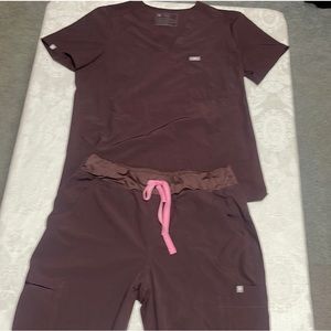 Figs Worn Once - Dark Fig - High Waisted Yola 2.0 - Large top & bottoms